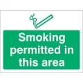 Smoking permitted in this area sign Smoking permitted in this area sign