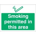 Smoking permitted in this area sign