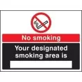 No smoking designated area sign No smoking designated area sign