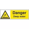 Danger deep water sign Danger deep water sign