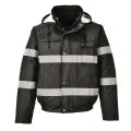 Black Hi Vis Bomber Jacket S434