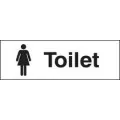 Toilet with female symbol sign