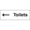Toilets arrow left sign Toilets arrow left sign