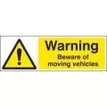 Warning beware of moving vehicles sign Warning beware of moving vehicles sign