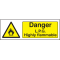 LPG highly Flammable sign