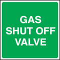 Gas shut off valve sign