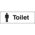 Toilet with male symbol sign