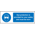Eye protection provided for your safety sign