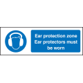 Ear protection zone/protectors worn sign Ear protection zone/protectors worn sign