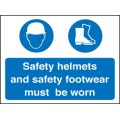 helmets/footwear must be worn sign