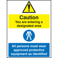 Designated area clothing safety sign