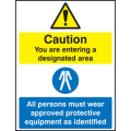 Designated area clothing safety sign