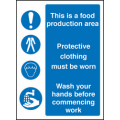 Food production area/protective clothing sign