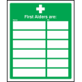 First aiders are sign