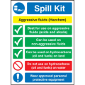 Spill kit aggressive fluids sign