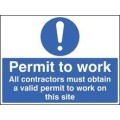 Permit to work sign