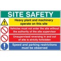 Site heavy plant and machinery sign