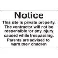 Notice this site is private property sign
