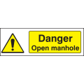 Danger open manhole sign
