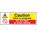 Caution work in progress sign