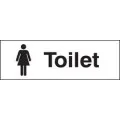 Toilet with female symbol sign