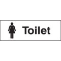 Toilet with female symbol sign