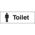 Toilet with male symbol sign