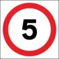 5 MPH speed limit sign