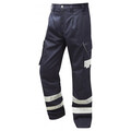 Navy Trousers With Hivis Stripes Leo CT02