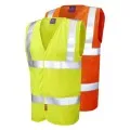 Flame retardant anti static hi vis vest yellow