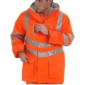Pulsarail Padded Waterproof Orange Hi Vis Storm Coat  PR502