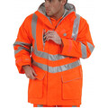 Pulsarail Padded Waterproof Orange Hi Vis Storm Coat  PR502
