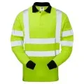 Flame Retardant Anti Static Long Sleeve Hi Vis Polo Shirt
