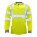 Flame Resistant Anti-Static Hi-Vis Long Sleeve Polo Shirt Flame Resistant Anti-Static Hi-Vis Long Sleeve Polo Shirt