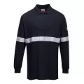 FR03 Flame Resistant Anti Static Long Sleeve Polo Shirt with Reflective Tape FR03 Flame Resistant Anti Static Long Sleeve Polo Shirt with Reflective Tape