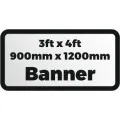Printed banner 3ftx4ft 900x1200mm