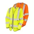 LeoS12 Womens Long Sleeve Hivis Vest With Pockets & Zip