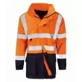 Orange & Navy Flame Retardant Anti Static Hi Vis Coat Orange & Navy Flame Retardant Anti Static Hi Vis Coat