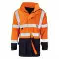 Orange & Navy Flame Retardant Anti Static Hi Vis Coat