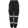 Black Hi Vis Jogging Bottoms J8041 Black Hi Vis Jogging Bottoms J8041