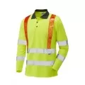 Traffic Management Hi Vis Long Sleeve Poloshirt With Orange Braces