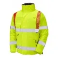 Traffic Management Hi Vis Bomber Jacket With Orange Brace