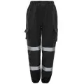 Black Hi Vis Jogging Bottoms J8041