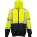 Personalised Two Colour Zipped Hi Vis Hoodie Portwest B315 Personalised Two Colour Zipped Hi Vis Hoodie Portwest B315