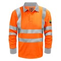 Flame Retardant ARC Orange Hivis Long Sleeve Poloshirt