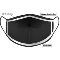 Black Hi Vis Face Mask with Reflective Edge 3 layer Black Hi Vis Face Mask with Reflective Edge 3 layer