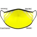 Yellow Hi Vis Face Mask with Reflective Stripes 3 layer Yellow Hi Vis Face Mask with Reflective Stripes 3 layer