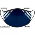 Navy Hi Vis Face Mask with Reflective Stripes 3 layer