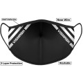 Black Hi Vis Face Mask with Reflective Stripes 3 layer