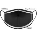 Black Hi Vis Face Mask with Reflective Edge 3 layer